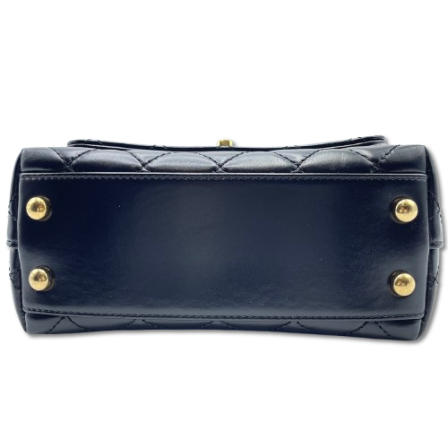 シャネル トップハンドル AS2215 W18 ブラック カーフスキン ゴールド金具