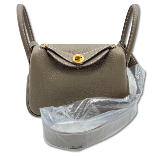 【現金特価】エルメス リンディミニ 20 エトゥープ トリヨンクレマンス ゴールド金具 W刻印