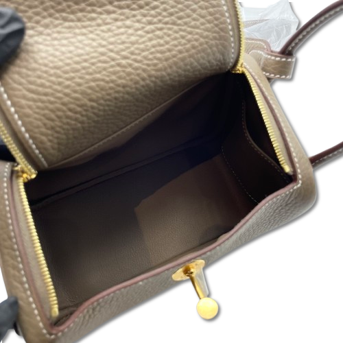 【現金特価】エルメス リンディミニ 20 エトゥープ トリヨンクレマンス ゴールド金具 W刻印