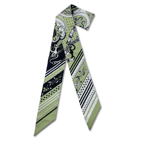 エルメス ツイリー Festival des Amazones Bandana アマゾンの祭典 バンダナ グリーン シルク100％