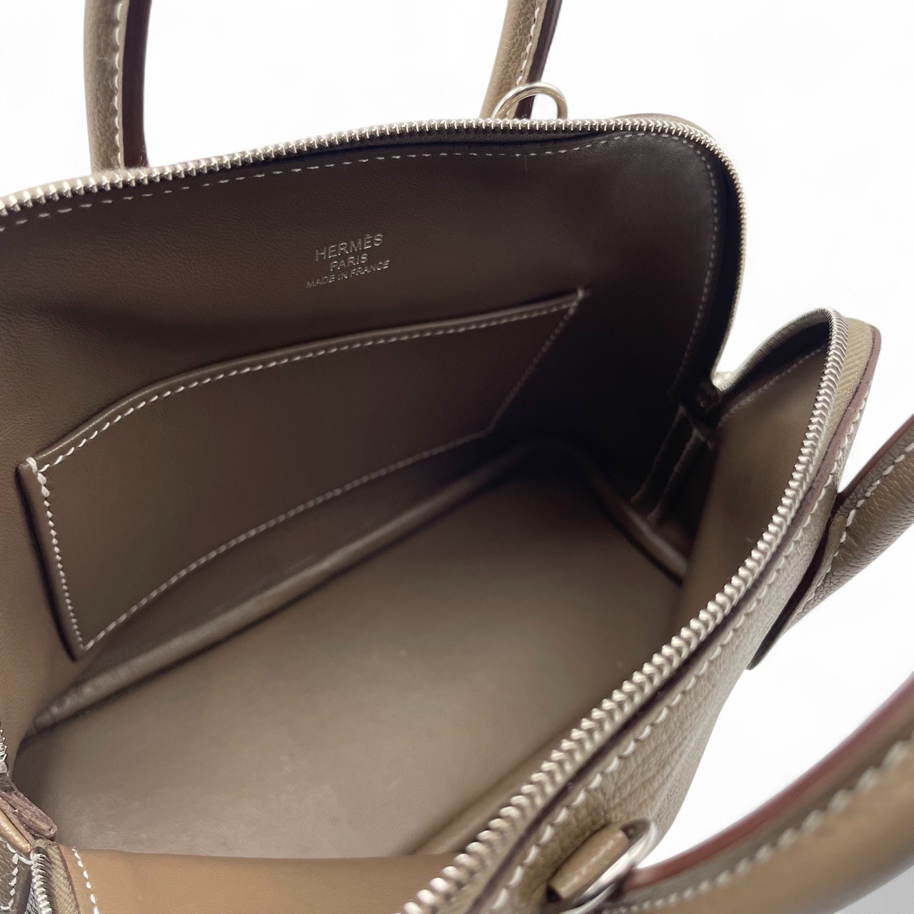 エルメス ボリード1923 ミニ エトゥープ シェーブル シルバー金具 K