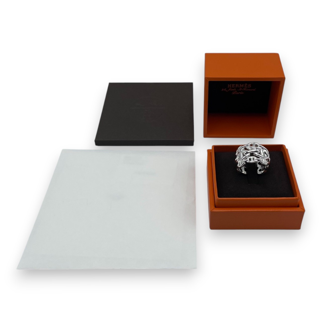 エルメス シェーヌ・ダンクル アンシェネ リング GM 59 シルバー925 19