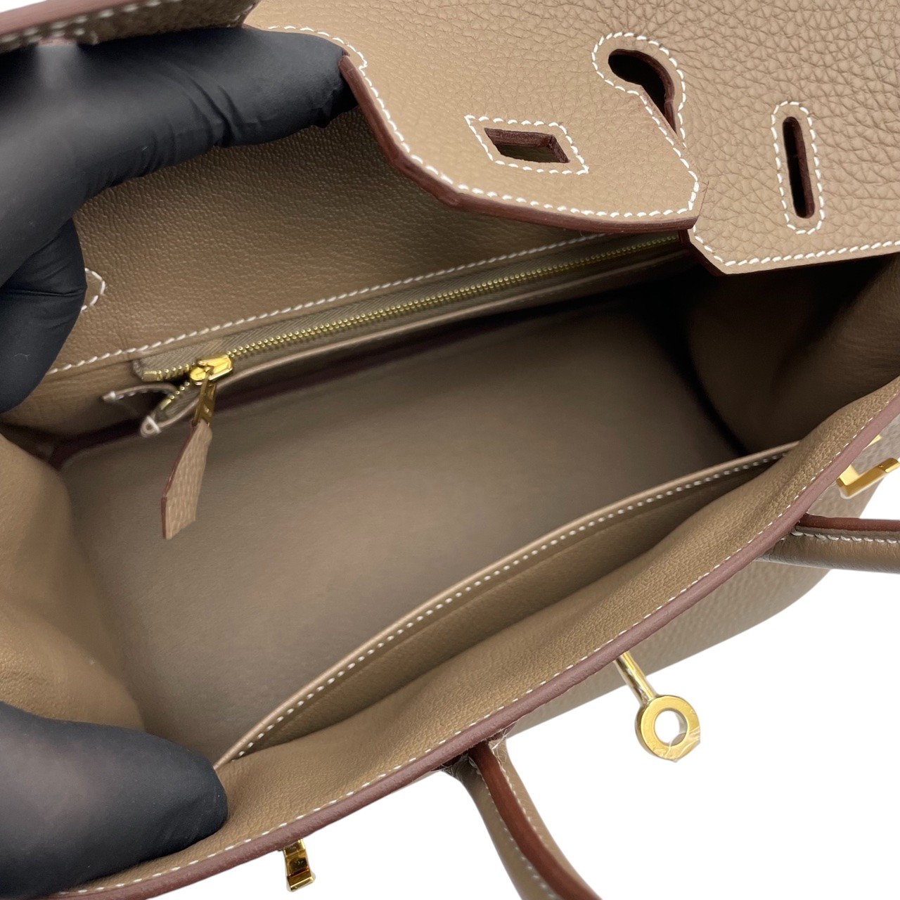 エルメス バーキン 25 エトゥープ トゴ ゴールド金具 B刻印