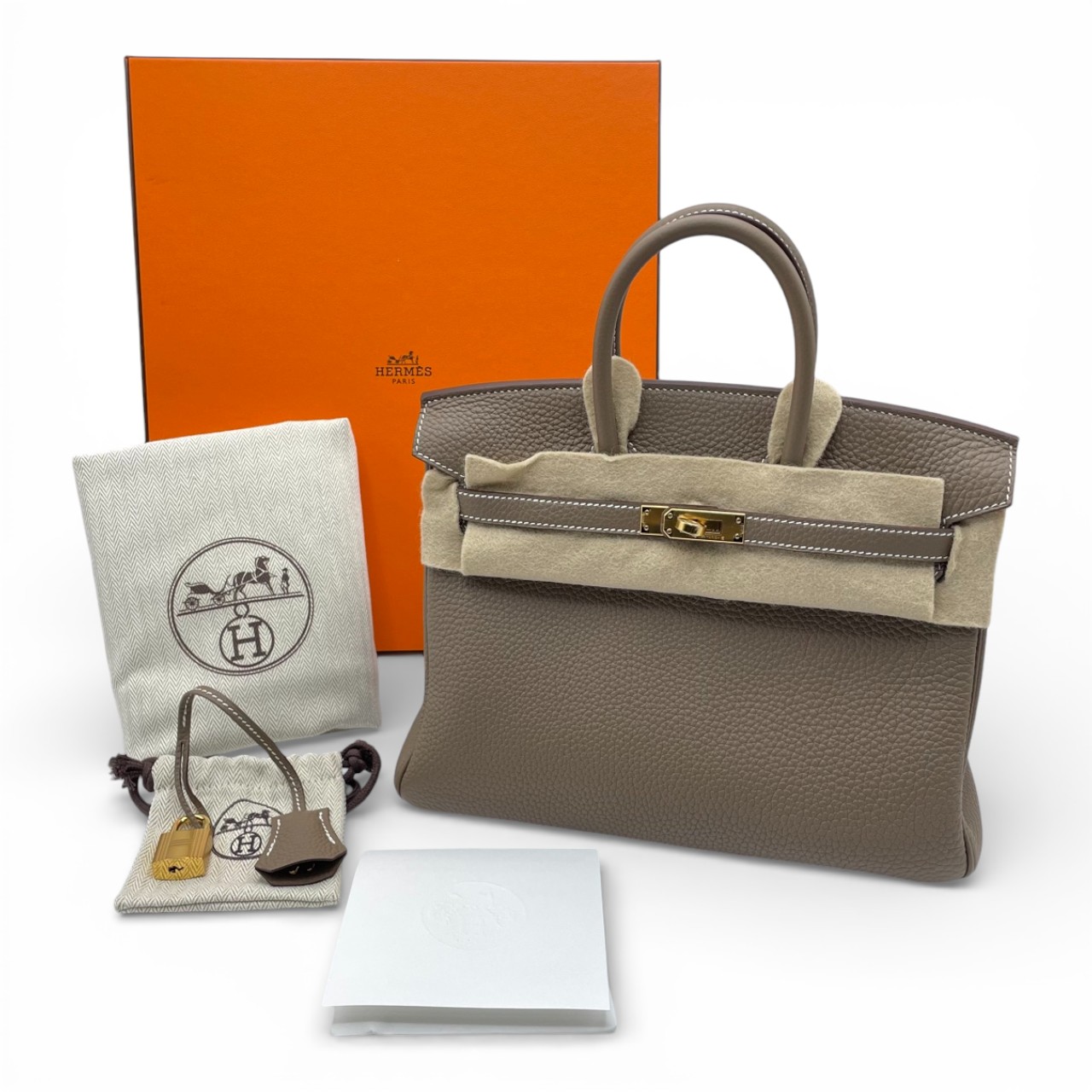 エルメス バーキン 25 エトゥープ トゴ ゴールド金具 B刻印