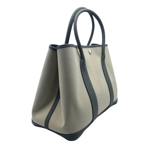 エルメス ガーデンパーティー グリメイヤー PM トワル/レザー シルバー金具 U刻印