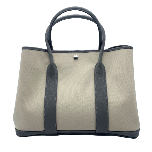 エルメス ガーデンパーティー グリメイヤー PM トワル/レザー シルバー金具 U刻印