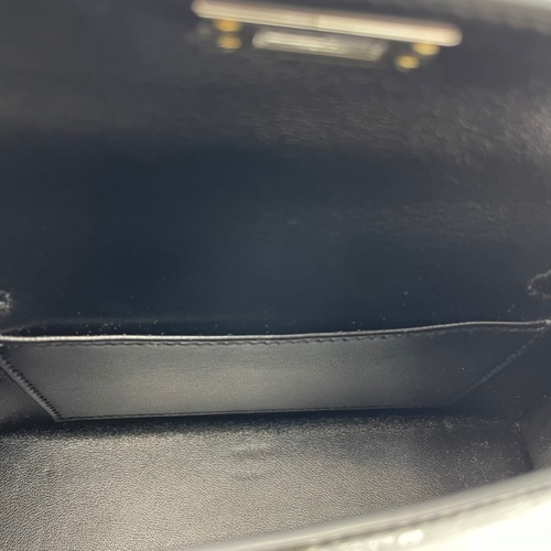 エルメス ケリー20(ミニケリー) ノワール クロコダイル シルバー金具 Z刻印