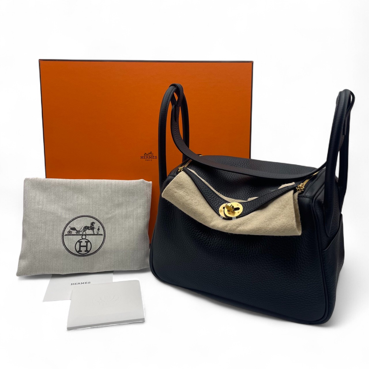 エルメス リンディ 26 ノワール トリヨンクレマンス ゴールド金具 K