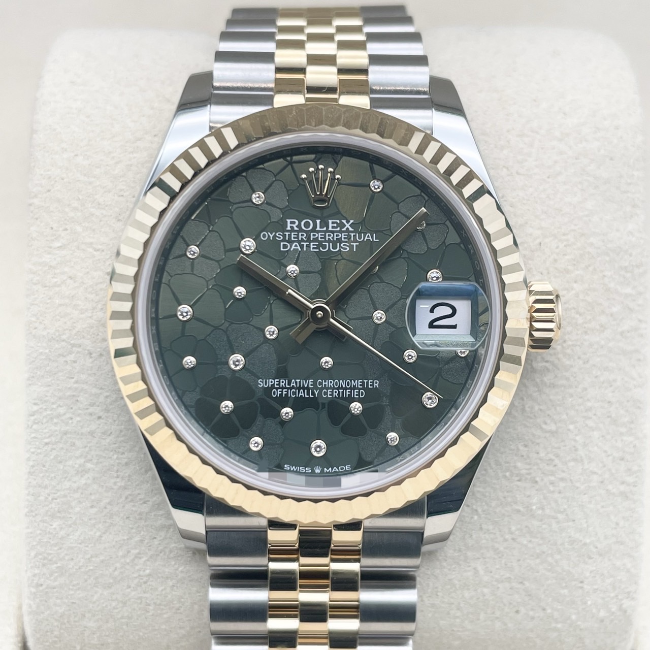 【2025年7月ギャラ！】ロレックス デイトジャスト 278273 オリーブグリーンフローラルモチーフ 31mm