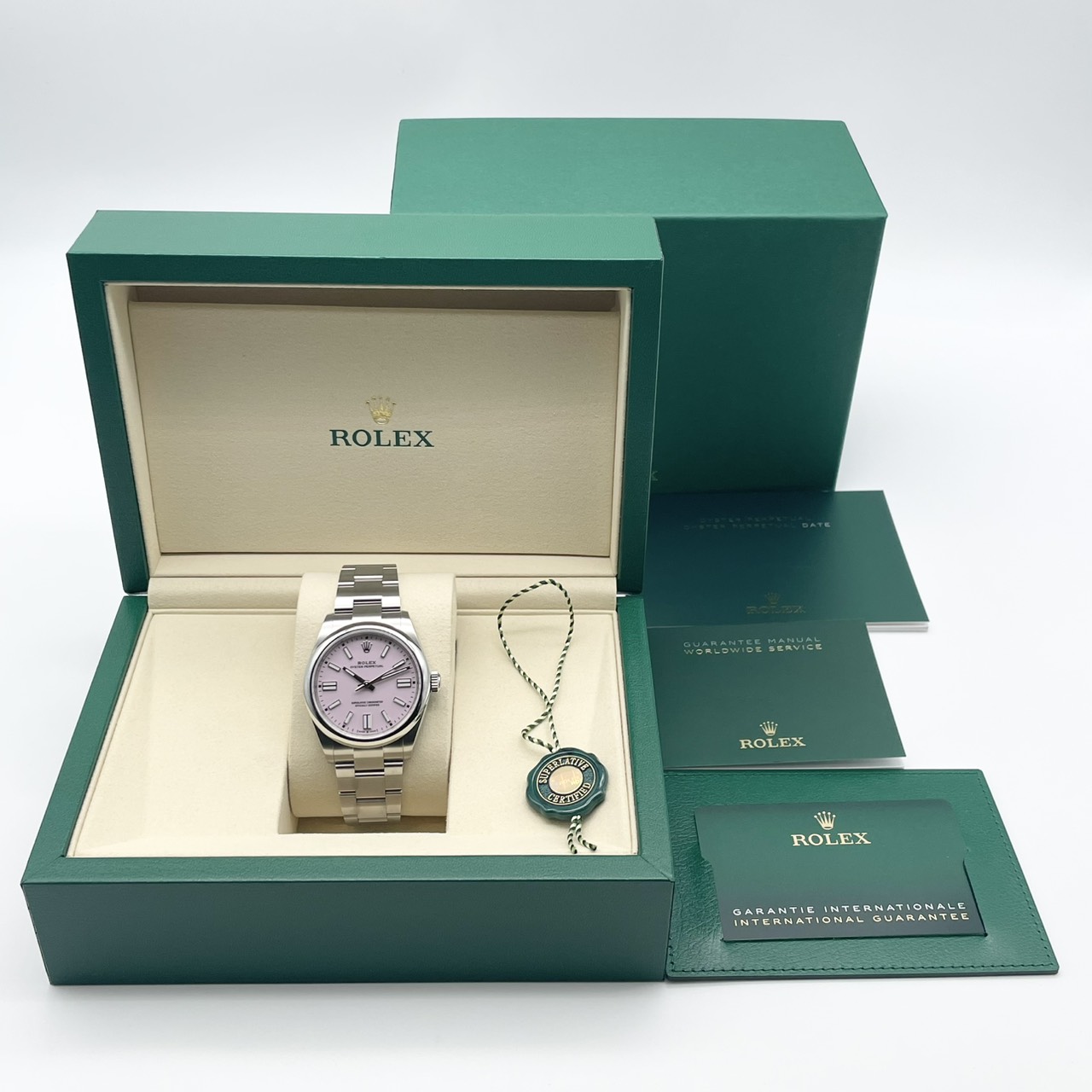 【限定特価】【保証書日付2026年2月！】ロレックス オイスターパーペチュアル 134300 キャンディピンク オイスターブレスレット 41mm