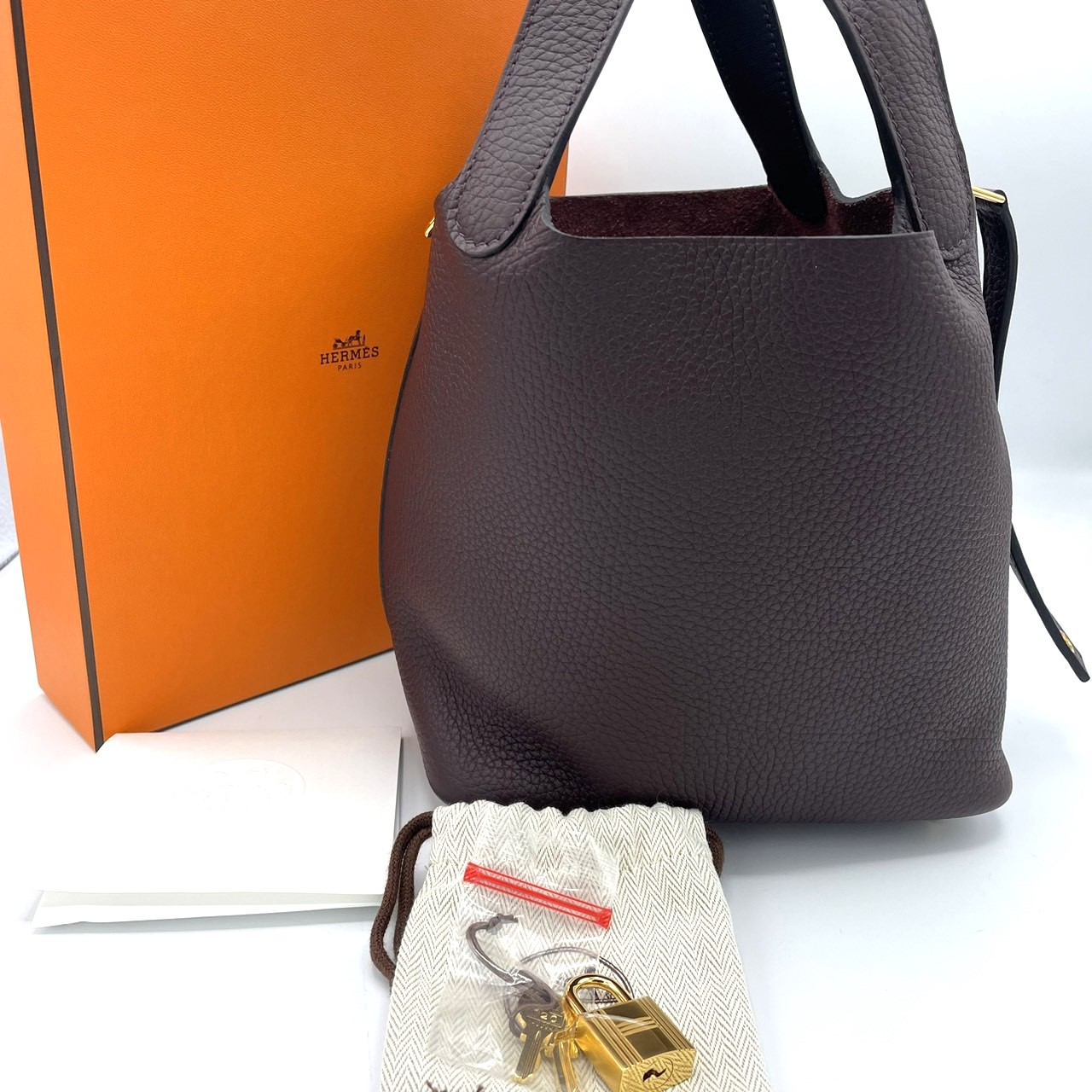 HERMES エルメス ピコタンロックMM ルージュセリエ ゴールド金具U刻印 HERMES エルメス ピコタンロックMM ルージュセリエ ゴールド金具U刻印