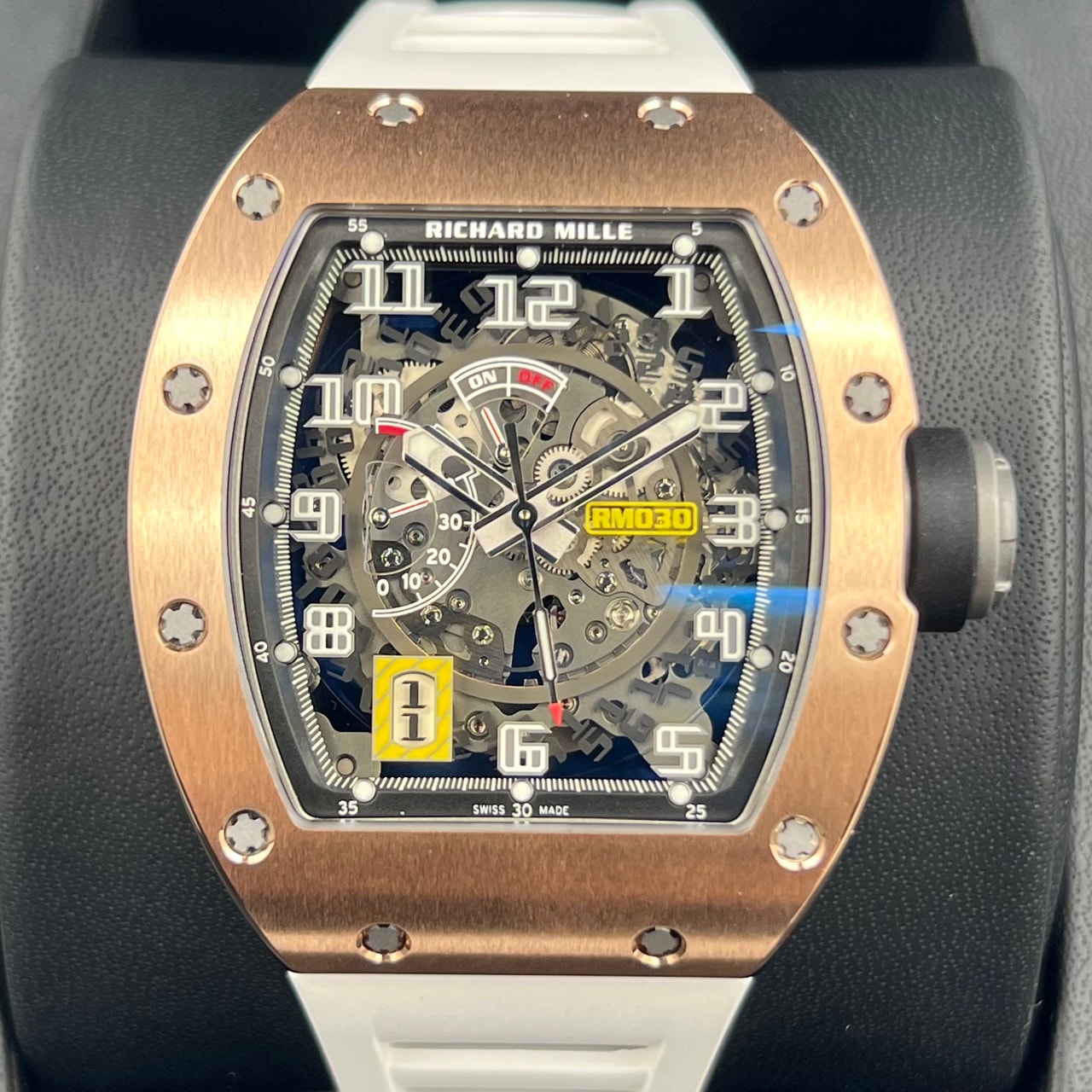 リシャールミル オートマティック RM030 ローズゴールド ラバー