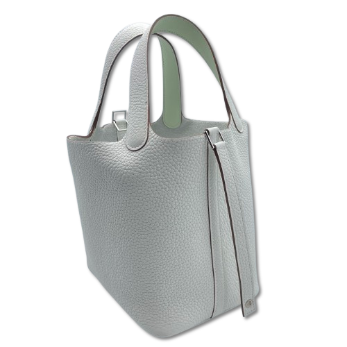 エルメス ピコタンロック PM ニューホワイト/ヴェールフィズ トリヨンクレマンス シルバー金具 W刻印