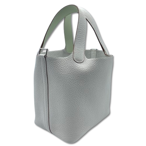 エルメス ピコタンロック PM ニューホワイト/ヴェールフィズ トリヨンクレマンス シルバー金具 W刻印