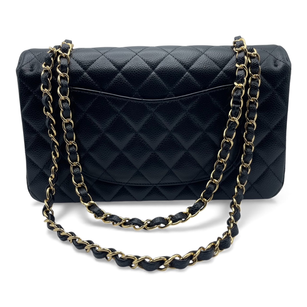 シャネル マトラッセ W25 ブラック キャビアスキン ゴールド金具