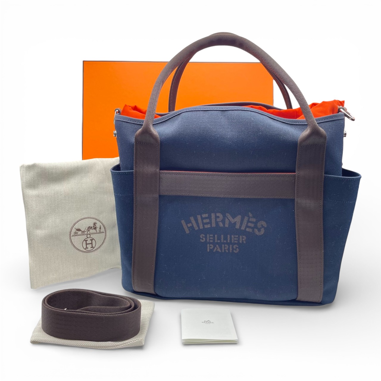 【激レアアイテム】エルメス　Hermès　サックドパンサージュグルーム エルメス サックドパンサージュ グルーム ネイビー/フー トワル