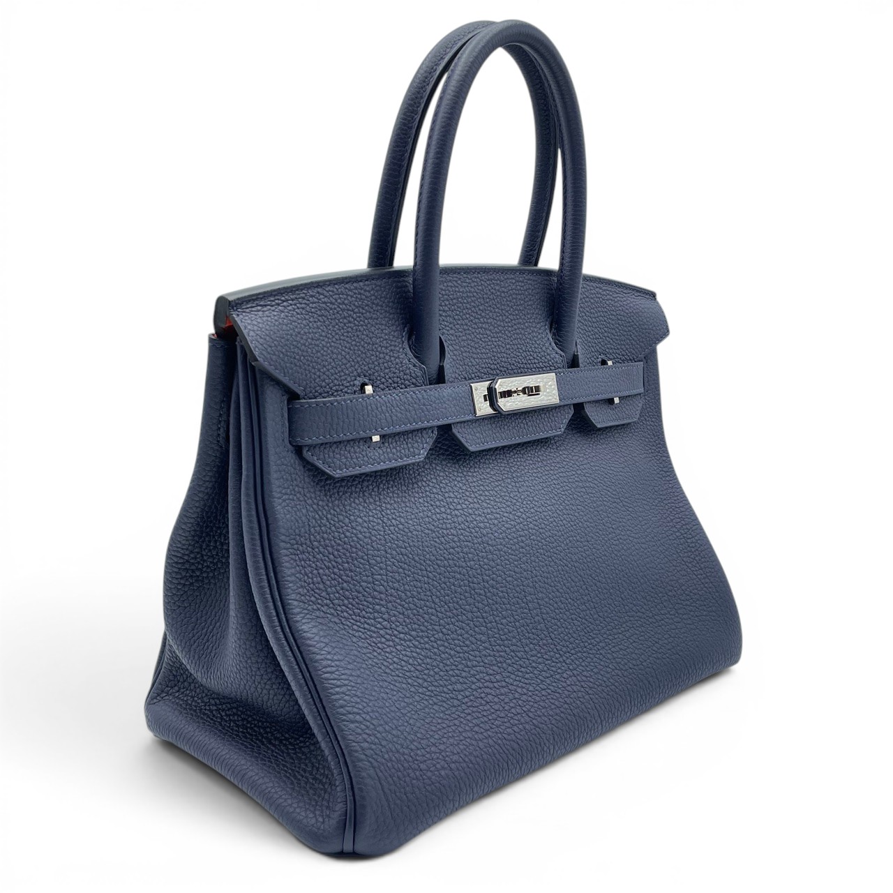 【現金特価】エルメス バーキン ヴェルソ 30 ブルーニュイ/オレンジポピー トゴ シルバー金具 A刻印