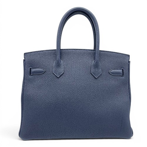 【現金特価】エルメス バーキン ヴェルソ 30 ブルーニュイ/オレンジポピー トゴ シルバー金具 A刻印