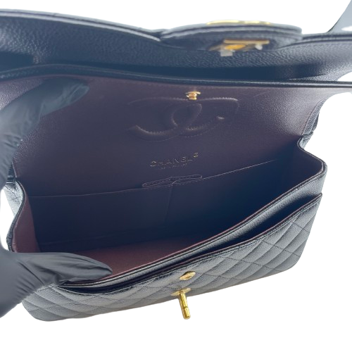 シャネル マトラッセ 25 ブラック キャビアスキン ゴールド金具