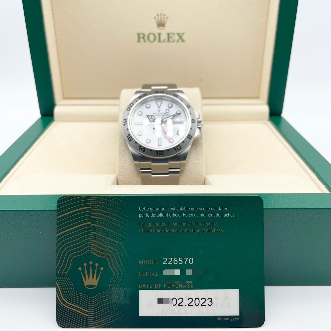 ロレックス エクスプローラーII 226570 ホワイト オイスターブレスレット 42mm