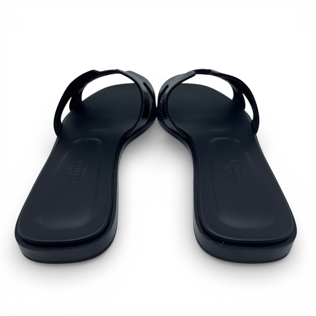 エルメス オラン サンダル 38 ノワール ボックスカーフ 24cm