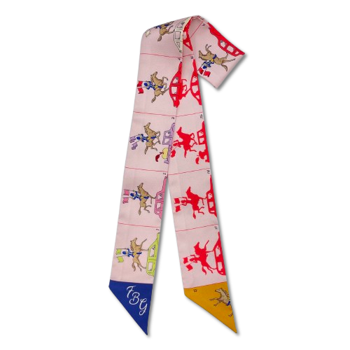 エルメス ツイリー パラード/Parade ピンク シルク100％