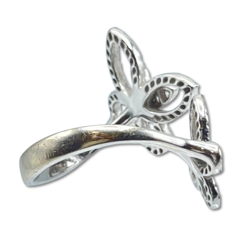 グラフ ダブルバタフライ シルエット ダイヤモンド リング RGR789 ホワイトゴールド 11号