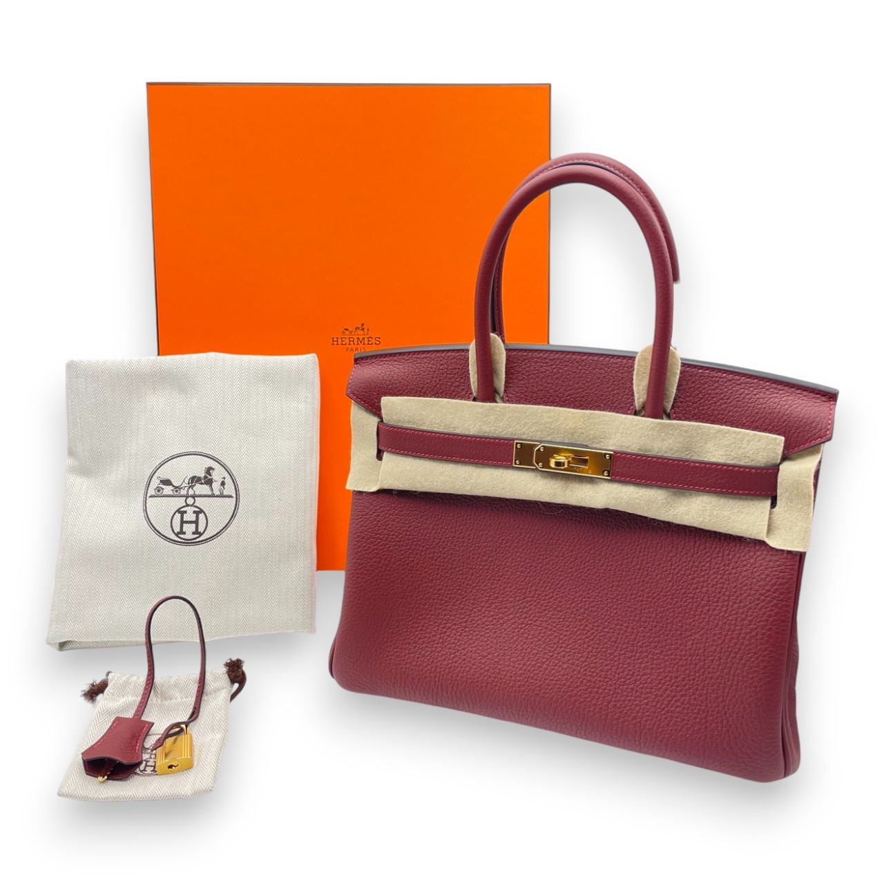 エルメス バーキン 30 ルージュアッシュ トゴ ゴールド金具 K刻印
