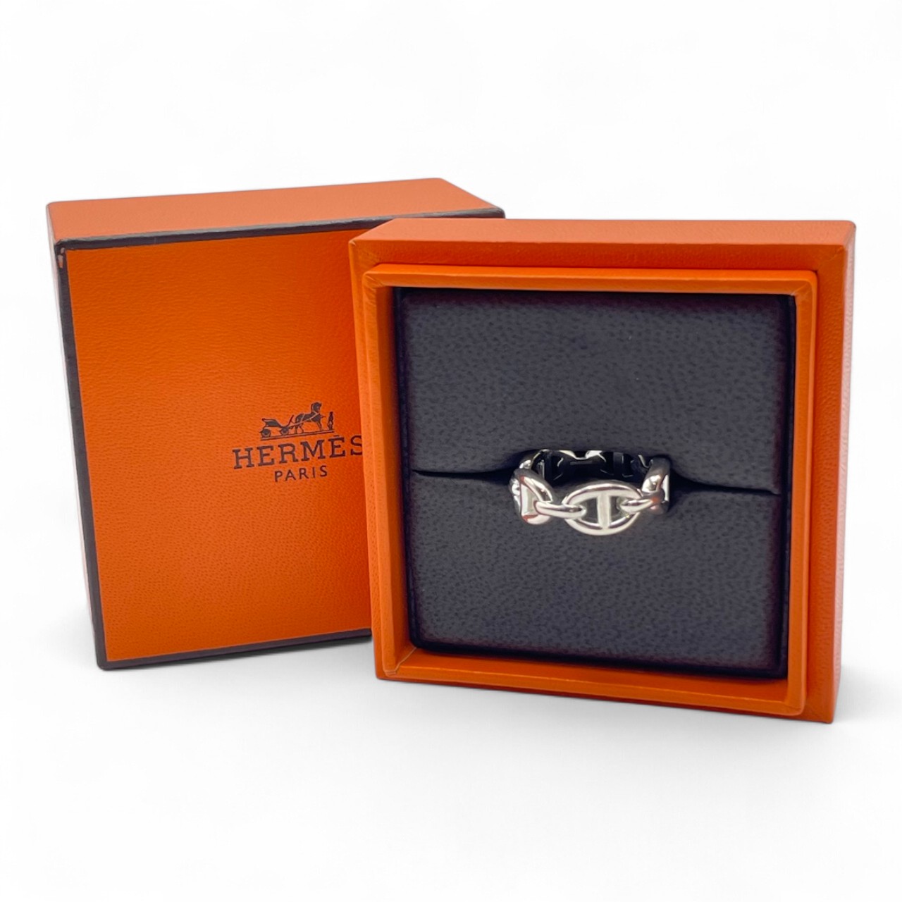 エルメス シェーヌ・ダンクル アンシェネリング PM 52 シルバー925 12号