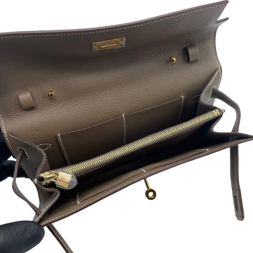 エルメス ケリートゥーゴー エトゥープ エバーカラー ゴールド金具 W刻印