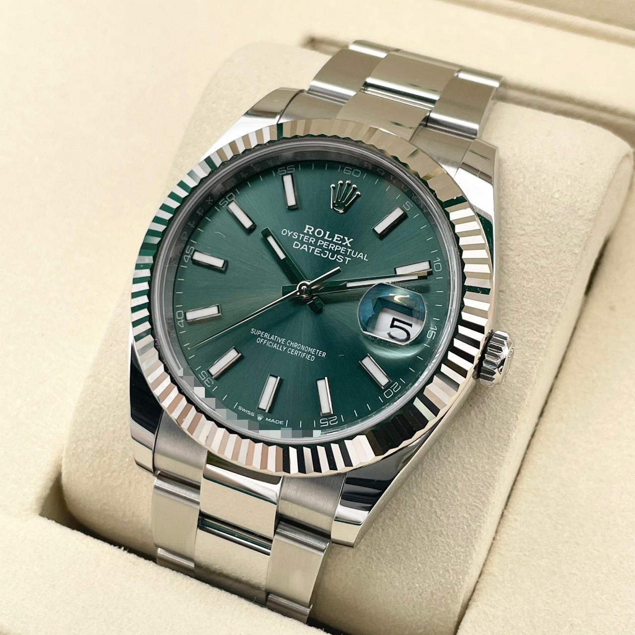 ロレックス デイトジャスト 126334 ミントグリーン オイスターブレス 41mm