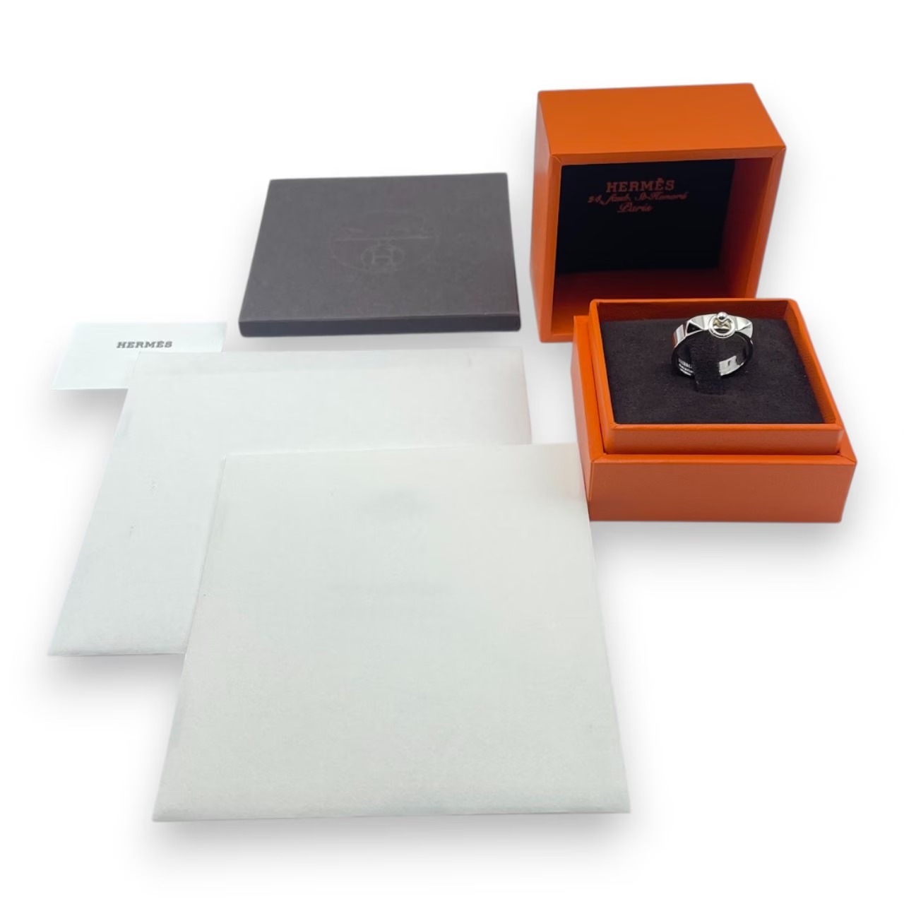 エルメス コリエ・ド・シアン リング PM 57 シルバー925 17号