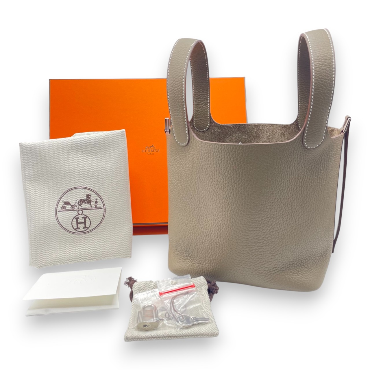 エルメス ピコタンロック PM エトゥープ トリヨンクレマンス シルバー