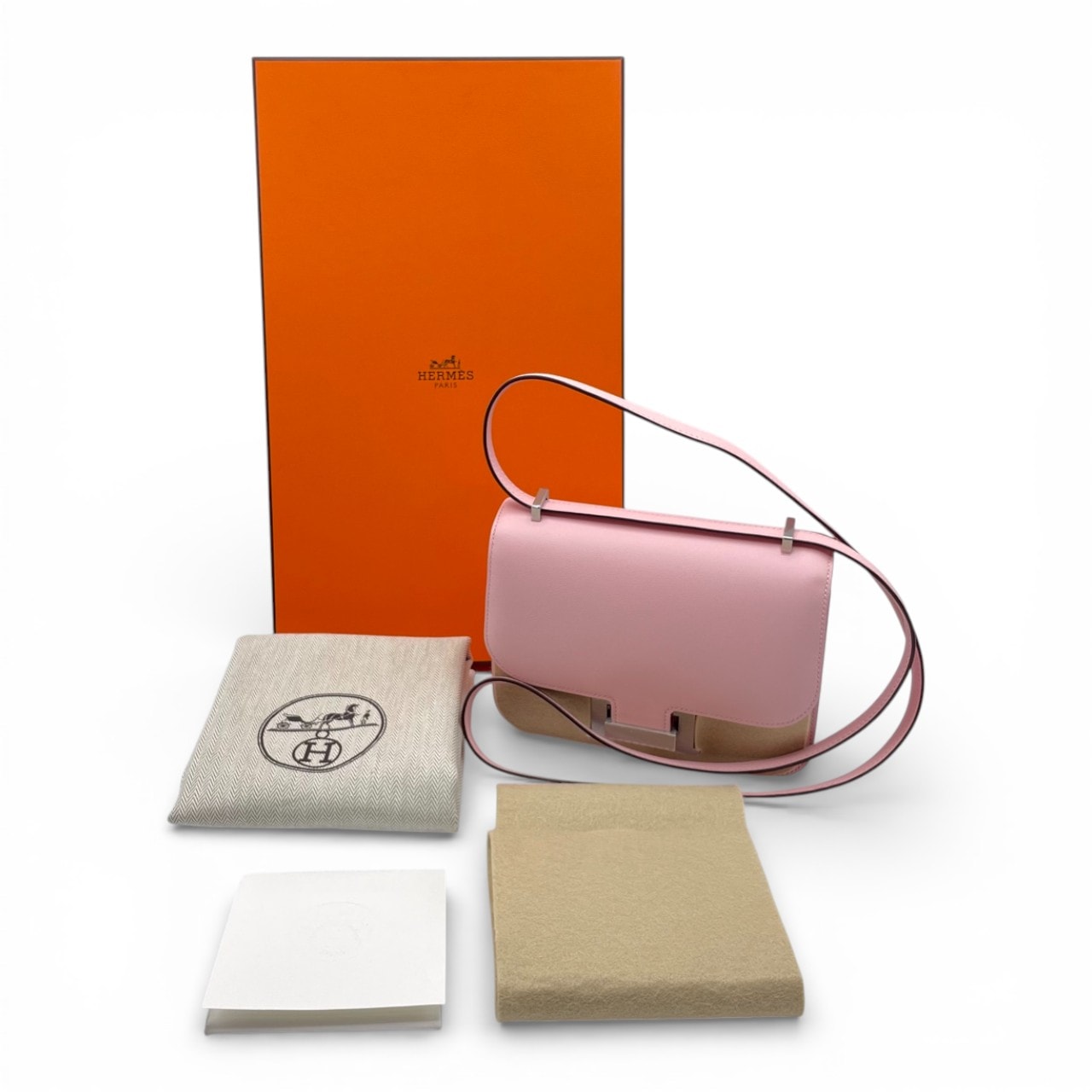 エルメス コンスタンスミニ  18 ローズサクラ スイフト マットシルバー金具 K刻印