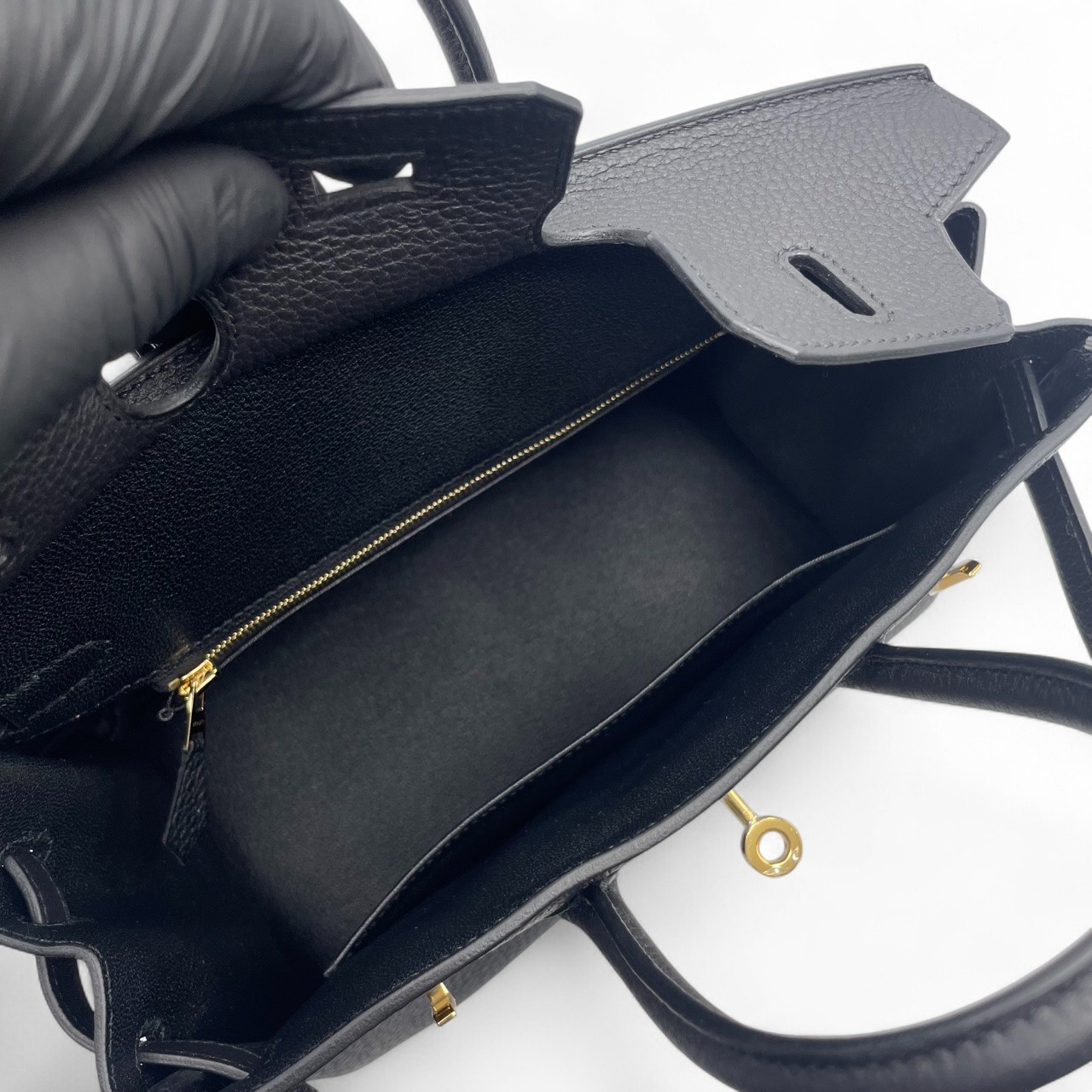 エルメス バーキン 25 ノワール トゴ ゴールド金具 K刻印