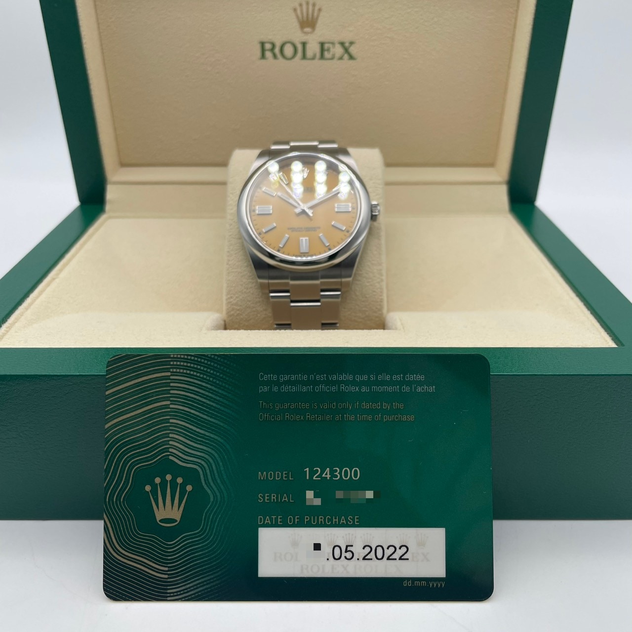 【希少！廃盤色！】ロレックス オイスターパーペチュアル 124300 イエロー ステンレスチール 41mm