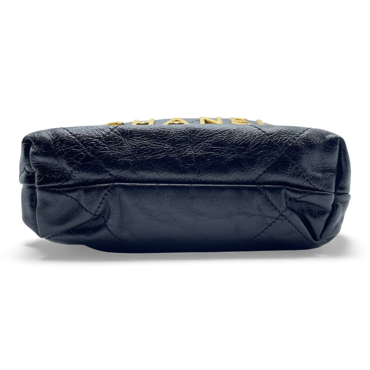 シャネル CHANEL22 W17.5 ブラック シャイニーカーフスキン ゴールド金具