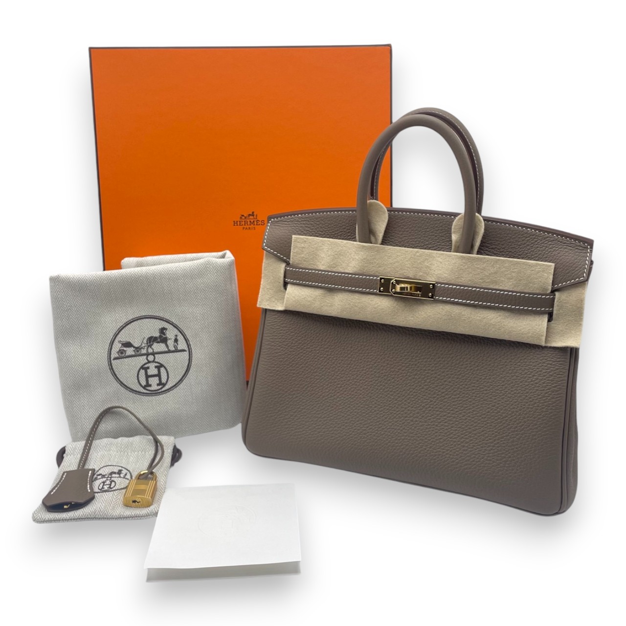 エルメス バーキン 25 エトゥープ トゴ ゴールド金具 K刻印 - ブランド