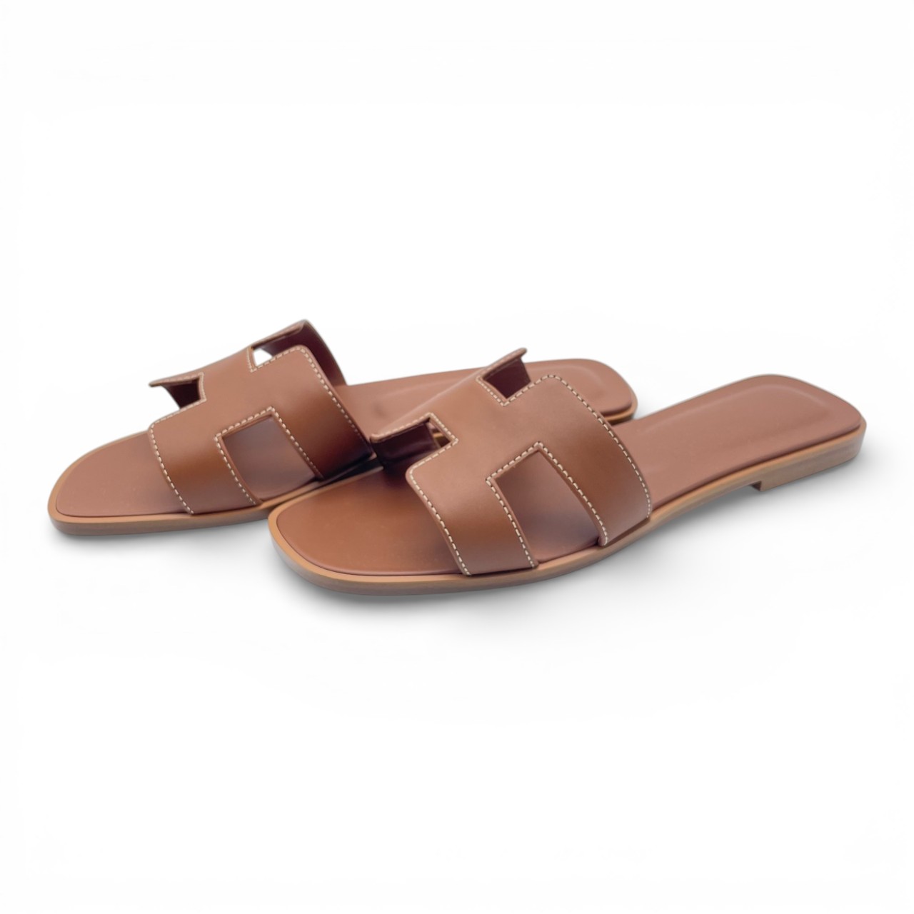 エルメス オラン サンダル 38 ゴールド ボックスカーフ 24cm