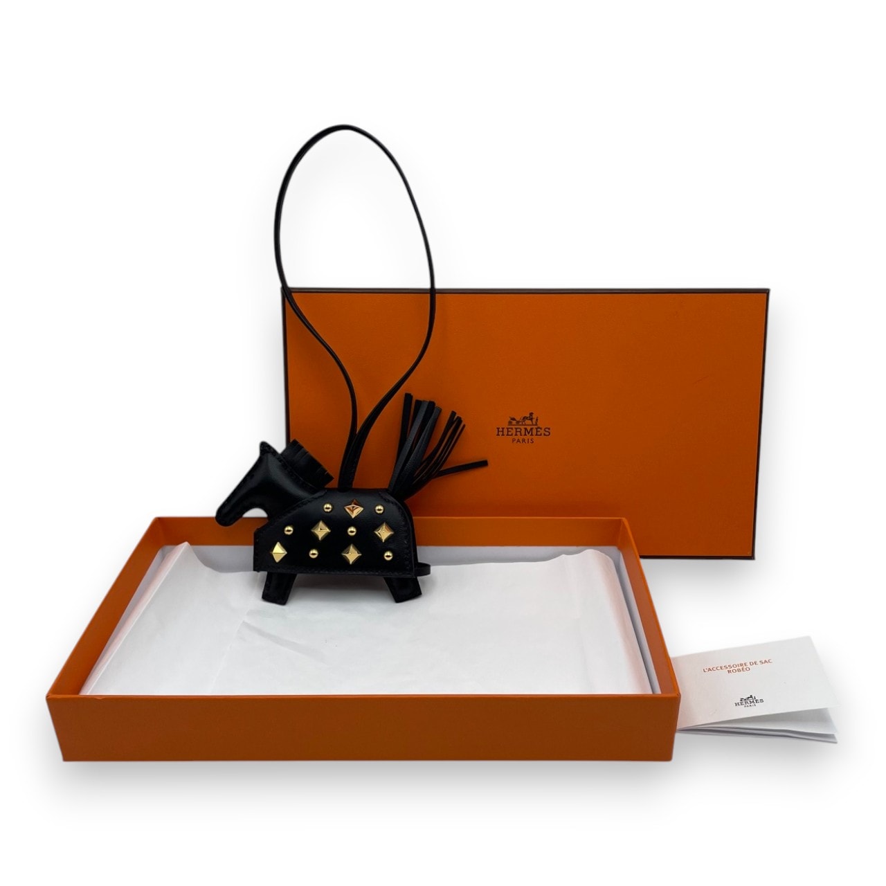 エルメス ロデオチャーム ロベオロック PM ノワール ゴールド金具 K