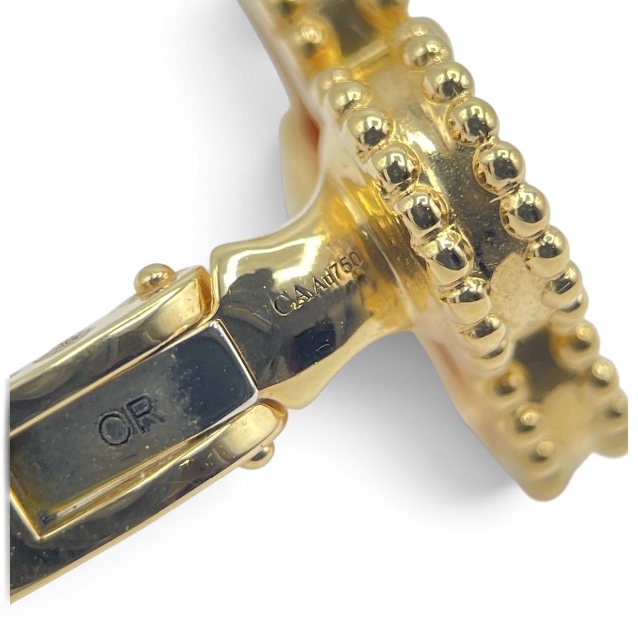 ヴァンクリーフ＆アーペル ヴィンテージ アルハンブラ イヤリング VCARD40400 カーネリアン 18K イエローゴールド