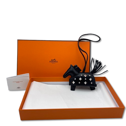 【特別♪】HERMES◆ ロデオロック PMチャーム エルメス ロデオチャーム ロベオロック PM ノワール シルバー