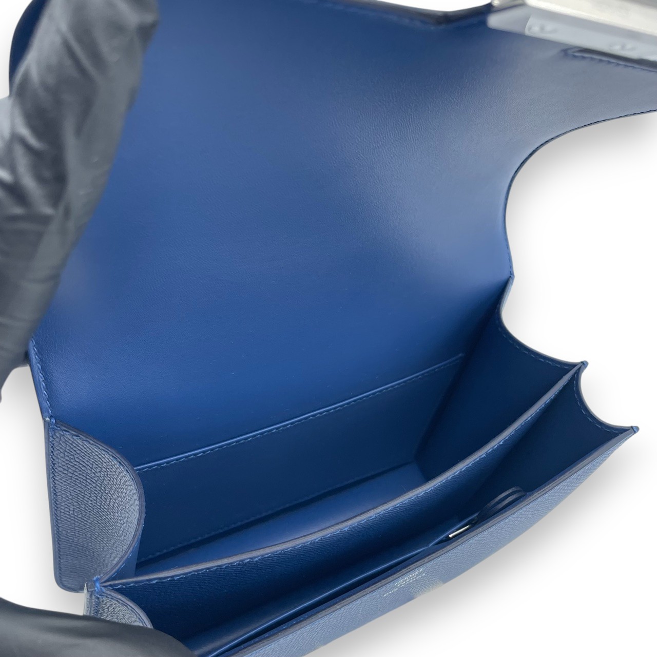 エルメス コンスタンスミニ 18 ブルータイ エプソン シルバー金具 K