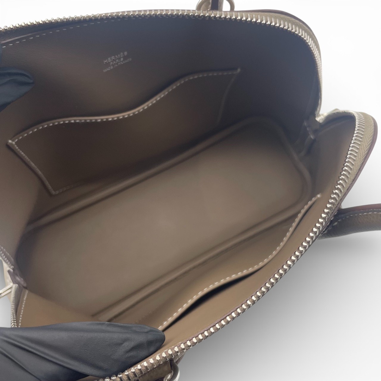 エルメス ボリード1923 25 エトゥープ エプソン シルバー金具 W刻印