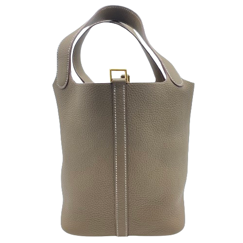 エルメス ピコタンロック MM エトゥープ トリヨンクレマンス ゴールド  