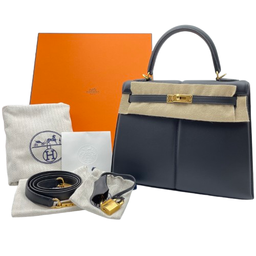 エルメス ケリーパテッド 25 ノワール スイフト ゴールド金具 Z刻印