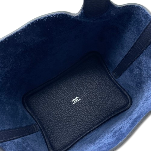 エルメス ピコタンロック PM ブルーニュイ トリヨンクレマンス シルバー金具 U刻印