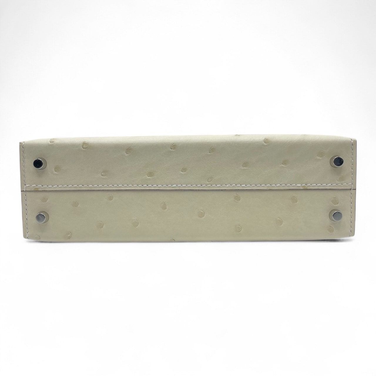 エルメス ミニケリー2 ナタ オーストリッチ シルバー金具 K刻印