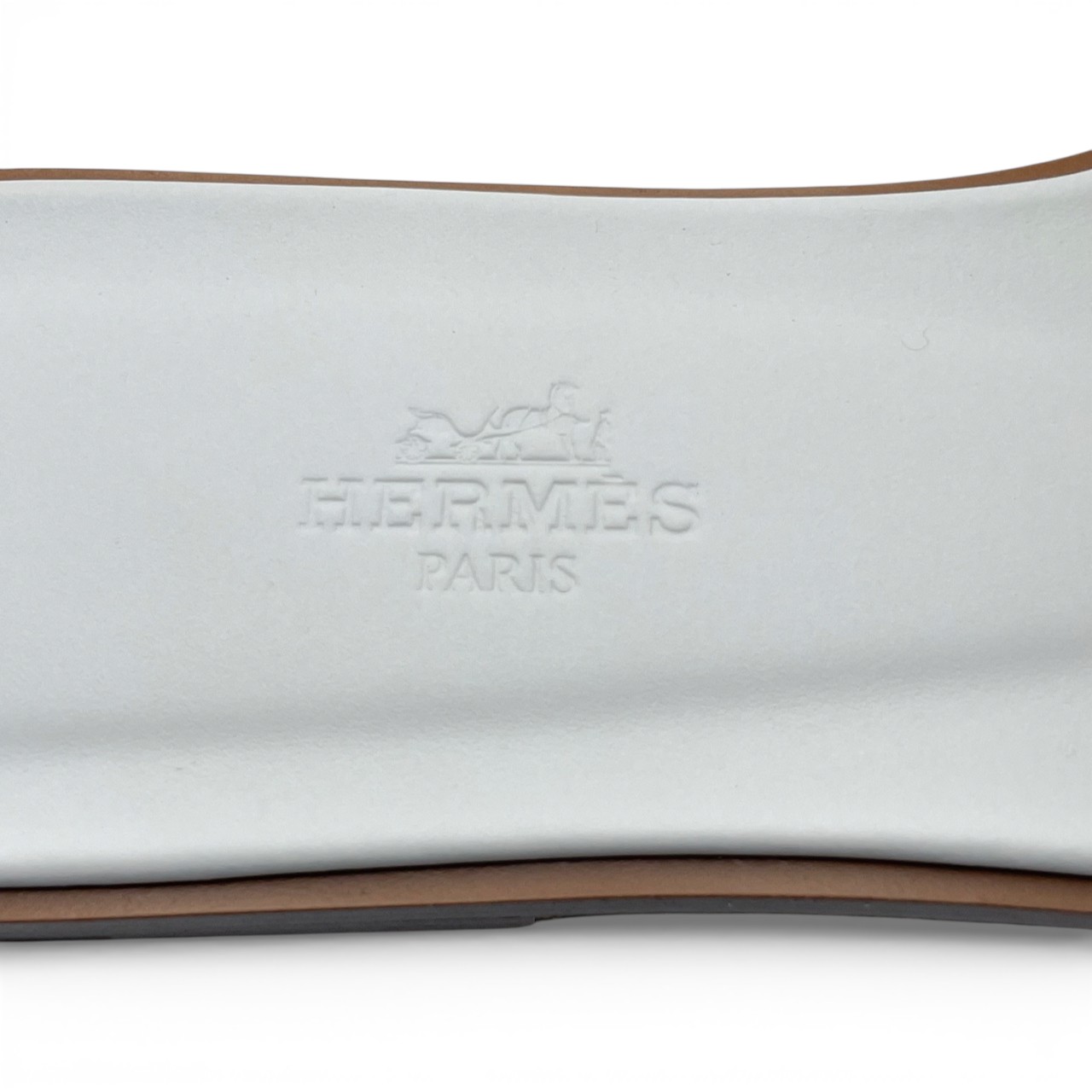 エルメス オラン サンダル 37 ブラン ボックスカーフ 23cm - ブランド