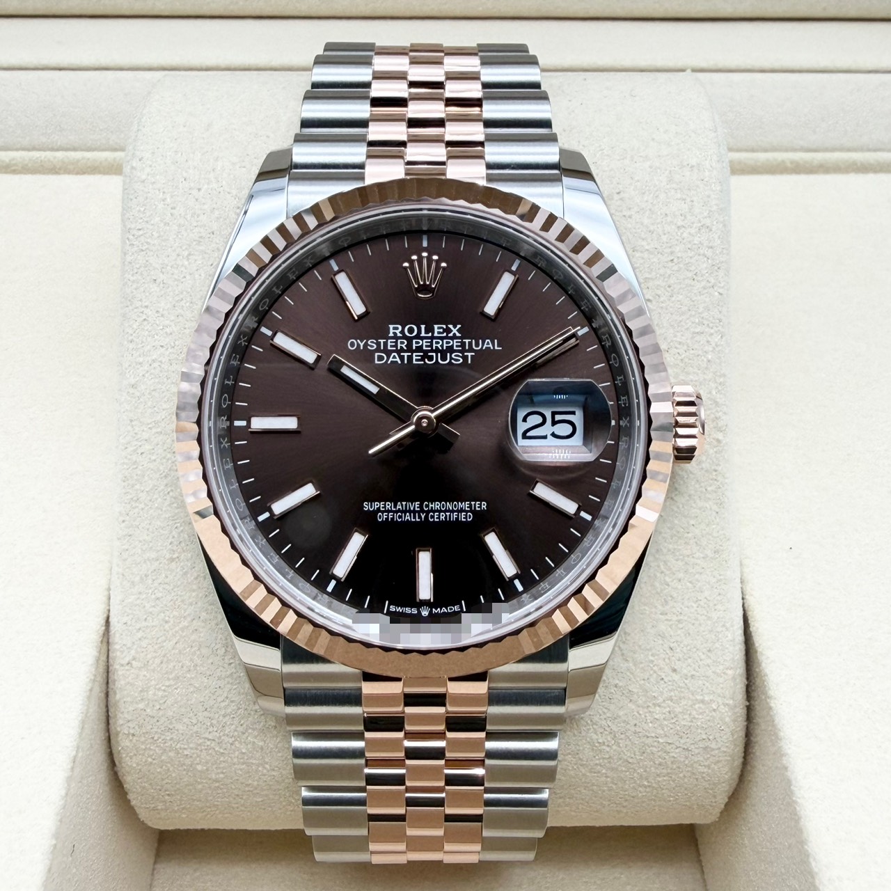 【保証書日付2025年12月！】ロレックス デイトジャスト 126231 チョコレート ジュビリーブレス 36mm